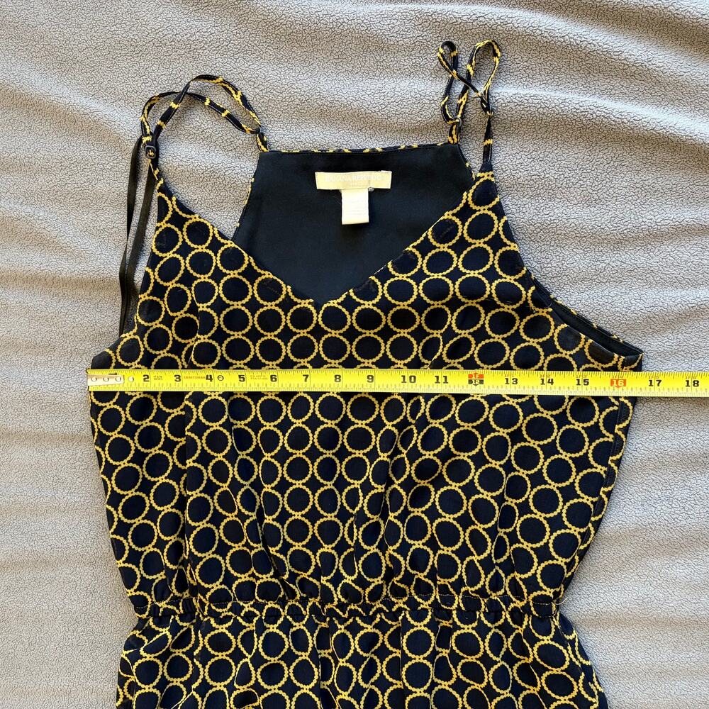 Banana Republic Maxi Dress Size 8 Navy Gold Geometric Circle Pearls Brunch Class - Picture 4 of 10